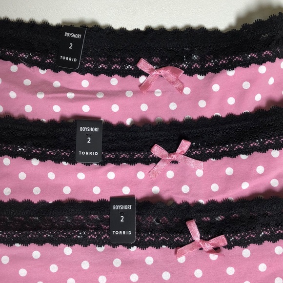 6X Torrid boyshort panties pink polka dot - Picture 2 of 6